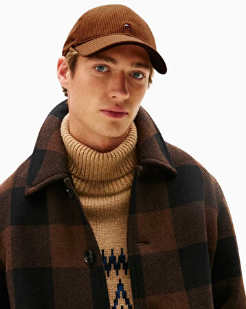 Tommy Hilfiger 6 Panelli Şerit Desenli Erkek Şapka | STD