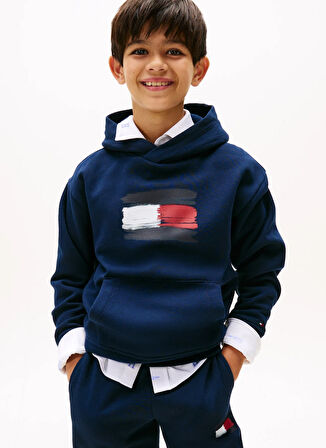 Tommy Hilfiger Baskılı Erkek Çocuk Lacivert Sweatshırt KB0KB10112C1G