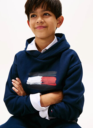 Tommy Hilfiger Baskılı Erkek Çocuk Lacivert Sweatshırt KB0KB10112C1G