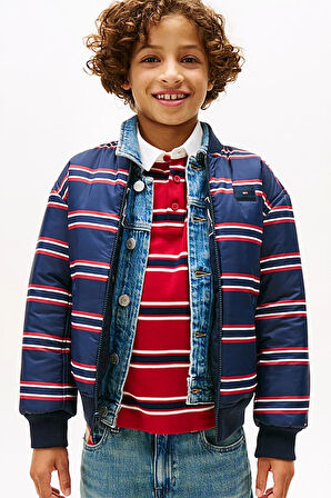 Erkek Çocuk Regular Fit Çift Taraflı Bomber Ceket - Lacivert | 8 Yaş