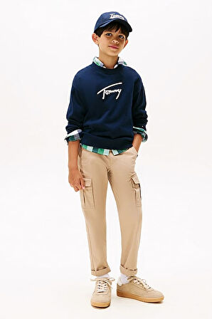 Erkek Çocuk Regular Fit Grafik Nakışlı Triko Kazak - Lacivert | 10 Yaş