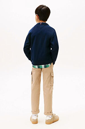 Erkek Çocuk Regular Fit Grafik Nakışlı Triko Kazak - Lacivert | 10 Yaş