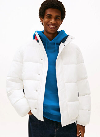 Tommy Jeans Beyaz Erkek Mont DM0DM22041YBL TJM DNA COLLAR PUFFR