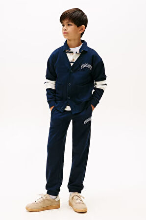 Erkek Çocuk Kolu Çizgili Kolej Hırka - Lacivert | 8 Yaş