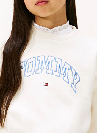 Tommy Hilfiger Baskılı Kız Çocuk Ekru Sweatshırt KG0KG08785YA8