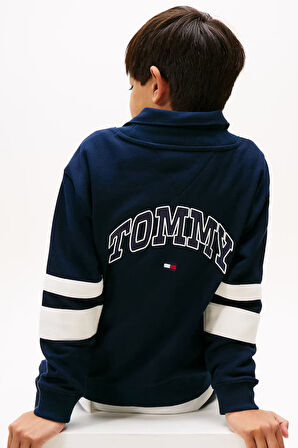 Erkek Çocuk Kolu Çizgili Kolej Hırka - Lacivert | 12 Yaş