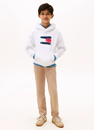 Tommy Hilfiger Baskılı Erkek Çocuk Beyaz Sweatshırt KB0KB10112YBR