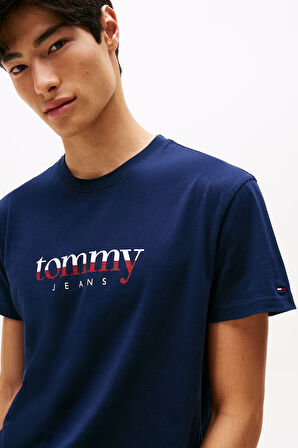 Erkek Logo Baskılı Kısa Kollu Tişört – Lacivert | XS