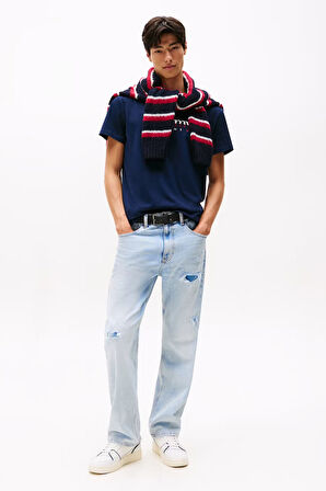 Erkek Logo Baskılı Kısa Kollu Tişört – Lacivert | XS