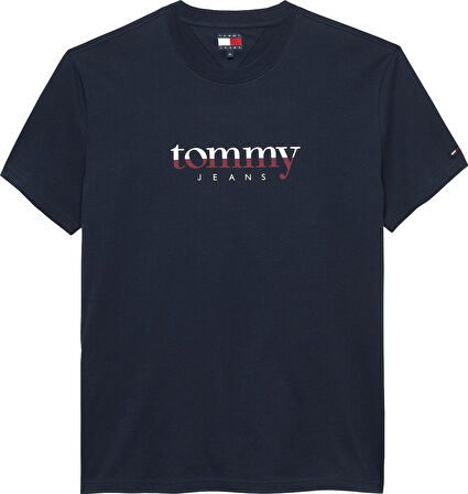 TOMMY HILFIGER Erkek Marka Logolu Bisiklet Yakalı Pamuklu Lacivert T-Shirt DM0DM21978 C1G