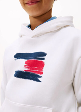 Tommy Hilfiger Baskılı Erkek Çocuk Beyaz Sweatshırt KB0KB10112YBR
