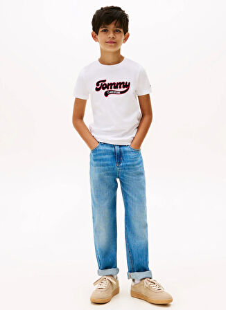 Tommy Hilfiger Baskılı Beyaz Erkek Çocuk T-Shirt KB0KB10118YBR