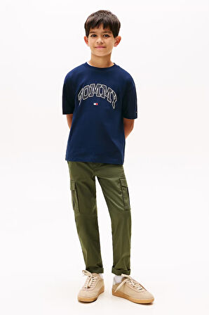 Erkek Çocuk Baskılı Kısa Kollu Tişört – Lacivert | 10 Yaş