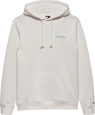 TJM REG BLUR SCRPT BCK HOOD EXT Erkek Beyaz Kazak - DM0DM22112