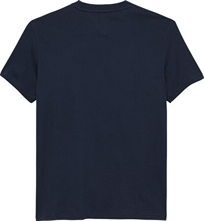 TOMMY HILFIGER Erkek Marka Logolu Bisiklet Yakalı Pamuklu Lacivert T-Shirt DM0DM22127 C1G