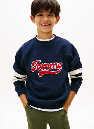 Tommy Hilfiger Baskılı Erkek Çocuk Lacivert Sweatshırt KB0KB09985C1G