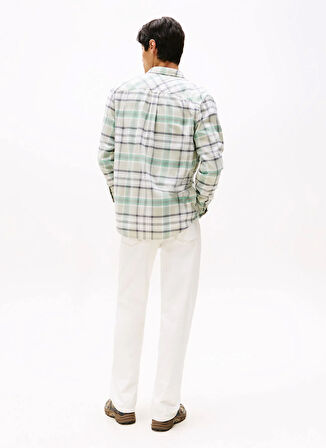 Tommy Jeans Regular Fit Yeşil Çizgili Erkek Gömlek DM0DM220240H7 TJM REG FLANNEL CHECK