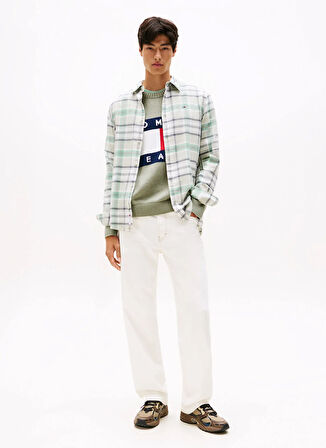 Tommy Jeans Regular Fit Yeşil Çizgili Erkek Gömlek DM0DM220240H7 TJM REG FLANNEL CHECK