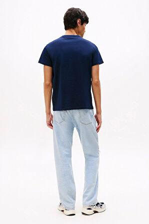 Erkek Slim Fit Grafik Baskılı T-Shirt - Lacivert | S