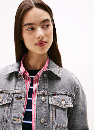 Tommy Jeans Standart Gri Kadın Ceket DW0DW215551DA