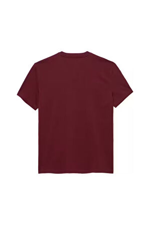 Erkek Bisiklet Yaka Logo Baskılı T-Shirt - Bordo | M