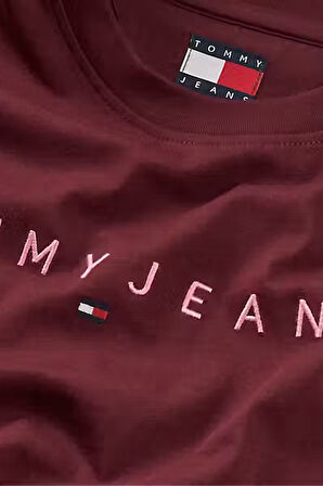 Erkek Bisiklet Yaka Logo Baskılı T-Shirt - Bordo | M