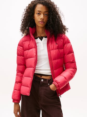TOMMY HILFIGER Kadın Marka Logolu Kapüşonlu Şık Görünümlü Full Fermuarlı Günlük Kullanıma Uygun Kırmızı3 Mont DW0DW18312 XI5