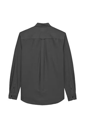 Erkek Regular Fit Düğmeli Yaka Oxford Gömlek - Siyah | S