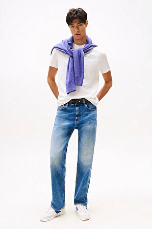 Erkek Bisiklet Yaka Logo Baskılı T-Shirt - Ekru | L