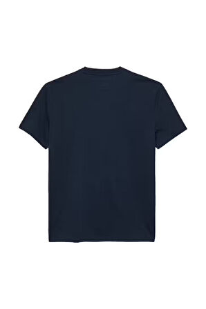 Erkek Bisiklet Yaka Logo Baskılı T-Shirt - Lacivert | XS