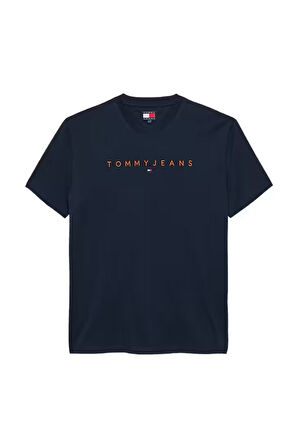 Erkek Bisiklet Yaka Logo Baskılı T-Shirt - Lacivert | L