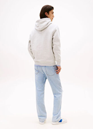 Tommy Jeans Kapüşon Yaka Açık Gri Erkek Sweatshırt DM0DM20746P09 TJM REG LINEAR LOGO H