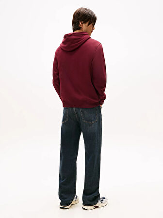 Tommy Hilfiger TJM Klasik Bayrak Desenli Normal Kesim Kapüşonlu Erkek Kırmızı Kazak DM0DM20738XIU