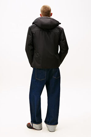 Erkek Regular Fit Kapüşonlu Dolgulu Mont - Siyah | XS