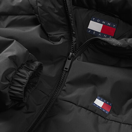 TOMMY HILFIGER Erkek Marka Logo İmzalı Gündelik Kullanıma Uygun Full Fermuarlı Siyah Mont DM0DM22065 BDS