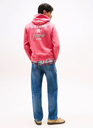 Tommy Jeans Kapüşon Yaka Pembe Erkek Sweatshırt DM0DM22085XI5 TJM REG WASHED CREST