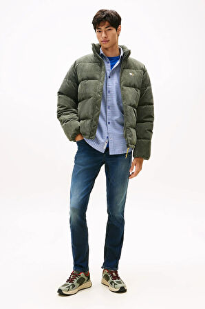 Erkek Scanton Dar Kalıp Eskitme Görünümlü Jean Pantolon - Mavi | 31/32