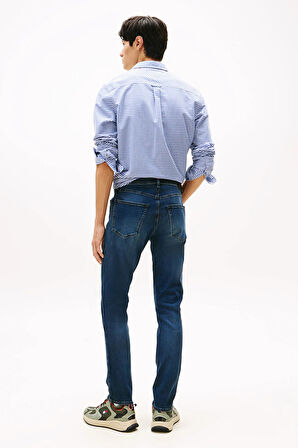 Erkek Scanton Dar Kalıp Eskitme Görünümlü Jean Pantolon - Mavi | 31/32