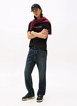 Tommy Jeans Bisiklet Yaka Baskılı Siyah Erkek T-Shirt DM0DM21978BDS TJM REG DNA TEE EXT