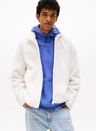 Tommy Jeans Ekru Erkek Sweatmont DM0DM22078YBH TJM RLX BADGE FZ TEDD