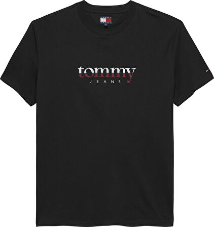 TOMMY HILFIGER Erkek Marka Logolu Bisiklet Yakalı Pamuklu Siyah T-Shirt DM0DM21978 BDS