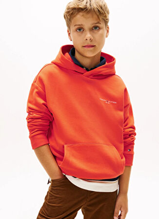 Tommy Hilfiger Düz Kız Çocuk Nar Çiçeği Sweatshırt KS0KS00660XM2