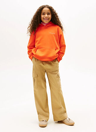 Tommy Hilfiger Düz Kız Çocuk Nar Çiçeği Sweatshırt KS0KS00660XM2