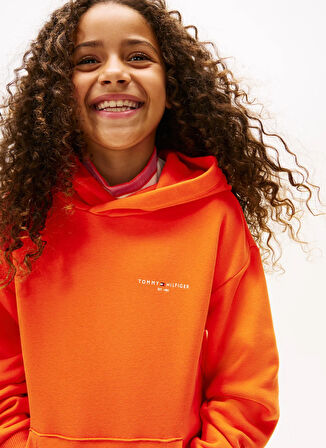 Tommy Hilfiger Düz Kız Çocuk Nar Çiçeği Sweatshırt KS0KS00660XM2