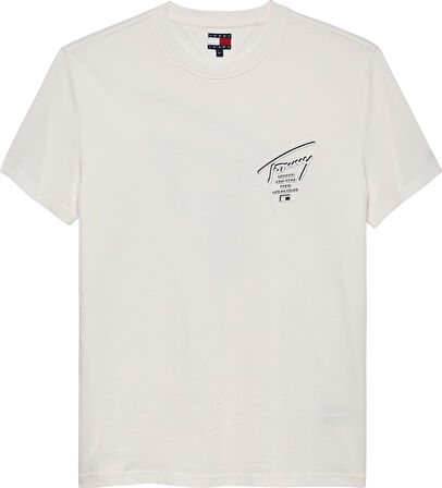 TJM REG SIGN CITY TEE EXT Erkek Beyaz T-Shirt - DM0DM22120