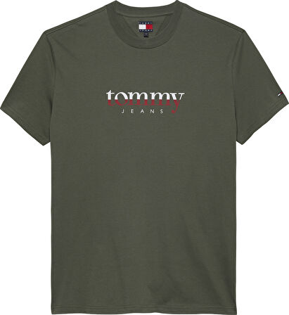 TOMMY HILFIGER Erkek Marka Logolu Bisiklet Yakalı Pamuklu Yeşil T-Shirt DM0DM21978 MRH