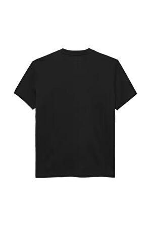 Erkek Bisiklet Yaka Logo Baskılı T-Shirt - Siyah | S