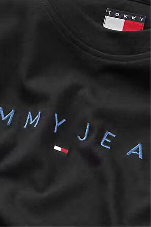 Erkek Bisiklet Yaka Logo Baskılı T-Shirt - Siyah | S