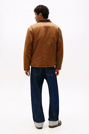 Erkek Kadife Yakalı Gabardin İş Ceketi - Kahverengi | L