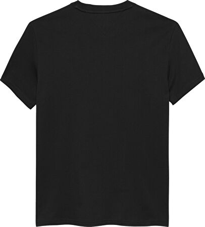 TOMMY HILFIGER Erkek Marka Logolu Bisiklet Yakalı Pamuklu Siyah T-Shirt DM0DM22127 BDS